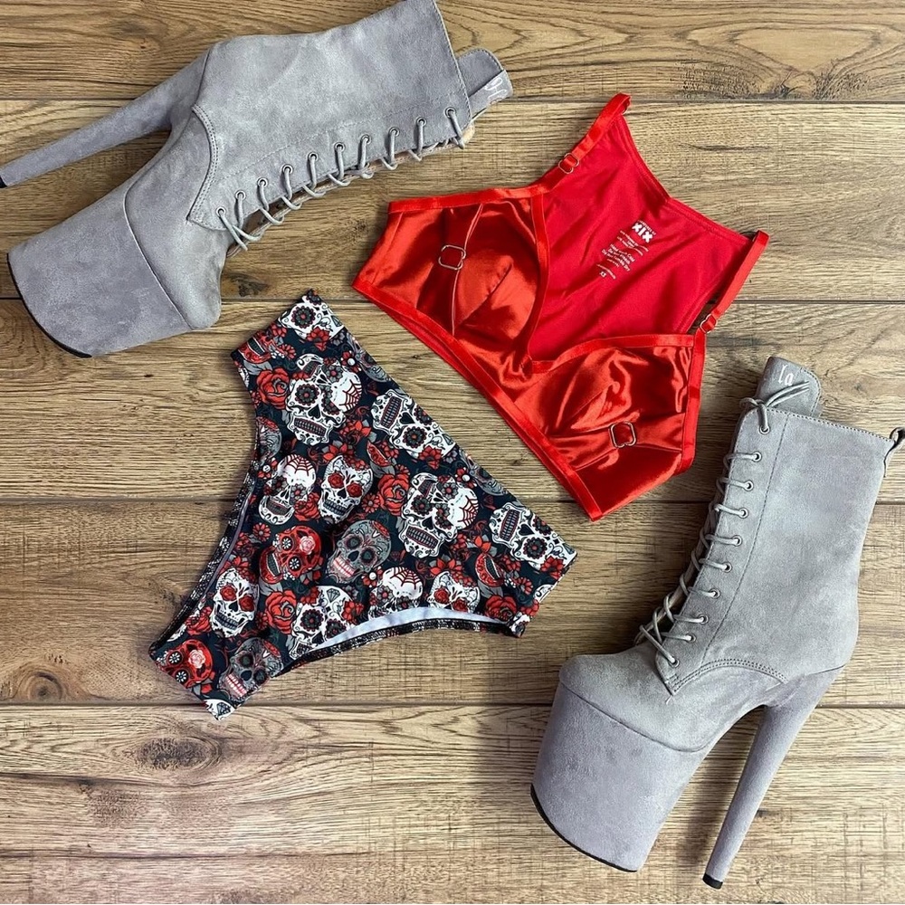 Shar pole dance wear Skull Print  Bottoms
